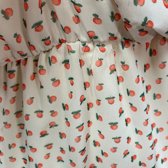 Everly Womens Small 3/4 Sleeve Dress Peach Print Cute Kidcore‎ Boutique - Picture 3 of 14